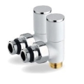 Zestaw zaworów grzejnikowych kątowych ze złączkami PEX 16x1/2