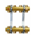 Rozdzielacz mosiężny do grzejników, na 8 sekcji, z zaworami odcinającymi OPTIMUM-3