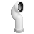 Kolano (łuk półkolisty) podłączeniowe do WC, białe- długie 110 mm / 90° L=285 mm, z uszczelką kołnierzową