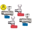 Zestaw zaworów kątowych z filtrami do kotłów gazowych (2 x zawór 1/2" + 1 x zawór 3/4" + 1 x zawór 3/4" z magnesem)