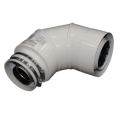 Adapter do kotła ARISTON 60/100 na 80/125 kolanowy, biały