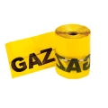 Taśma ostrzegawcza żółta z wkładką metalową i nadrukiem GAZ, szerokość 20 cm L=100m