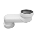 Podłączenie gumowe, mimośrodowe, z przesunięciem 130 mm do WC, białe- krótkie 110 mm / 90 mm L=80 mm, z uszczelką kołnierzową 