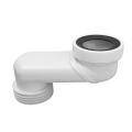 Podłączenie z mimośrodem 180 mm do WC, białe- krótkie 110 / 90 mm L=125 mm, z uszczelką kołnierzową 