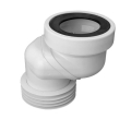Podłączenie z mimośrodem 180 mm do WC, białe- krótkie 110 mm / 90 mm L=60 mm, z uszczelką kołnierzową 