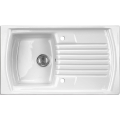 LUSITANO Zlew ceramiczny 1-komorowy z ociekaczem 860x500x215 mm, z syfonem