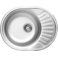 TWIST Zlewozmywak nierdzewny wpuszczany 1-komorowy z ociekaczem 570x450x160 mm z syfonem Satyna