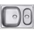 XYLO Zlewozmywak nierdzewny wpuszczany 1,5-komorowy 620x440x150 mm z syfonem Satyna 