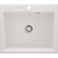 ANDANTE Zlewozmywak granitowy 1-komorowy 600x520x197 mm z syfonem ALABASTER 