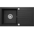ZORBA Zlewozmywak granitowy 1-komorowy z ociekaczem 760x440x160 mm z syfonem Grafitowy