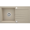 ZORBA Zlewozmywak granitowy 1-komorowy z ociekaczem 760x440x160 mm z syfonem Piaskowy 