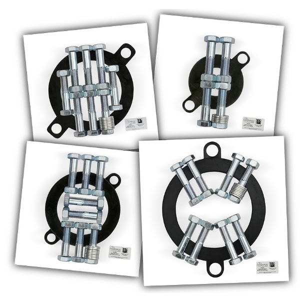 Zestaw doszczelniający do łączenia i uszczelniania przyłączeń kołnierzowych DN 65 M16x70 (4 śruby, nakrętki, podkładki i uszczelka) Norson