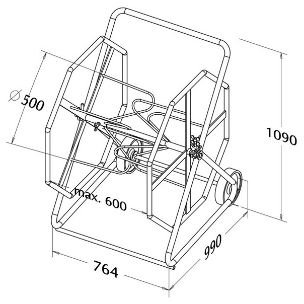Bęben do rozwijania rur (rozwijak pionowy) ROTH