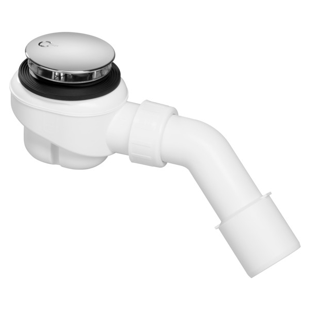 Syfon brodzikowy Niski Domoplex, wysokość 80mm, odpływ fi 52 mm , czyszczony od góry, Chrom Viega