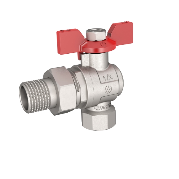 Zawór kulowy Sena kątowy z półśrubunkiem 1/2
