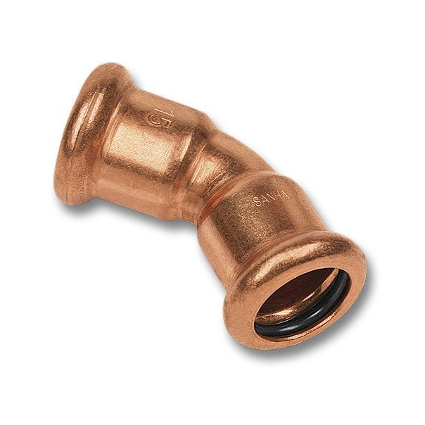 SANHA-Press Kolano miedziane zapras 108 (6) 45° dwu kielichowe