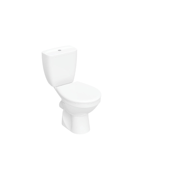 IDOL - Zestaw WC kompakt; Miska kompaktowa z odpływem poziomym, Spłuczka, Deska miękka