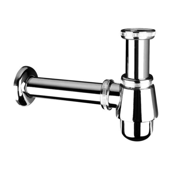 Półsyfon do umywalki, butelkowy, chromowany- niski 32 mm x 5/4