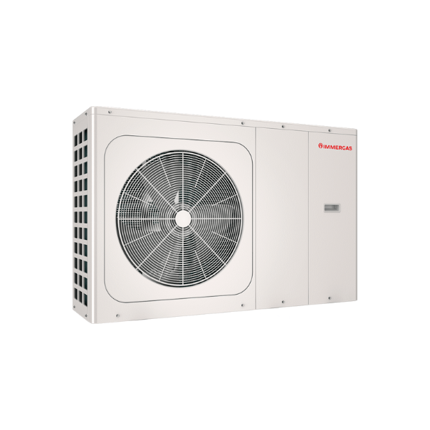 Pompa ciepła monoblok Immergas jednostka zewnętrzna Magis M8 EH3 z zainstalowaną grzałką 3 kW, 1-fazowa