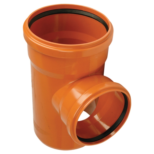 Trójnik kanalizacyjny zewnętrzny Wavin PVC 200 / 160 / 87° (os)
