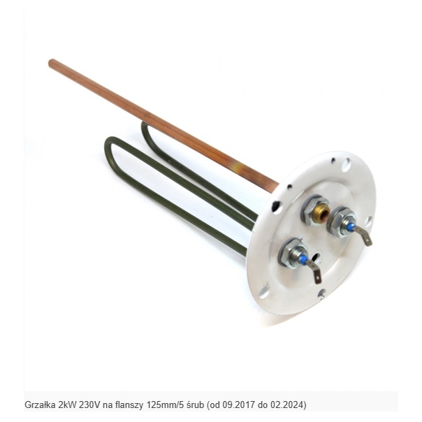 Grzałka elektryczna 2 kW na flanszy 125 / 5 śrub