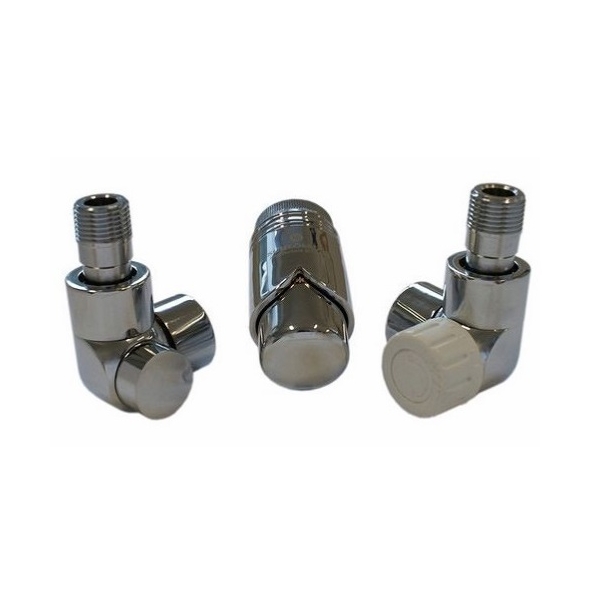 Zestaw termostatyczny Exclusive Osiowo Lewy Chrom ze złączką GW 1/2" stal