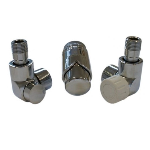 Zestaw termostatyczny LUX osiowo-prawy CHROM ze złączką Pex