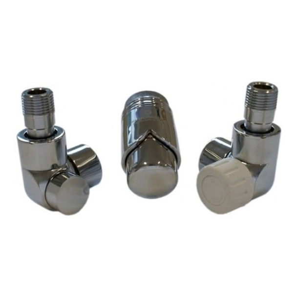 Zestaw termostatyczny LUX osiowo-lewy złączka Pex 16x2 CHROM