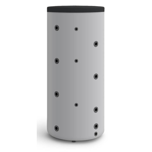 Zbiornik buforowy stojący czarny 200 litrów ocieplony twardą pianka puliuretanową, skay