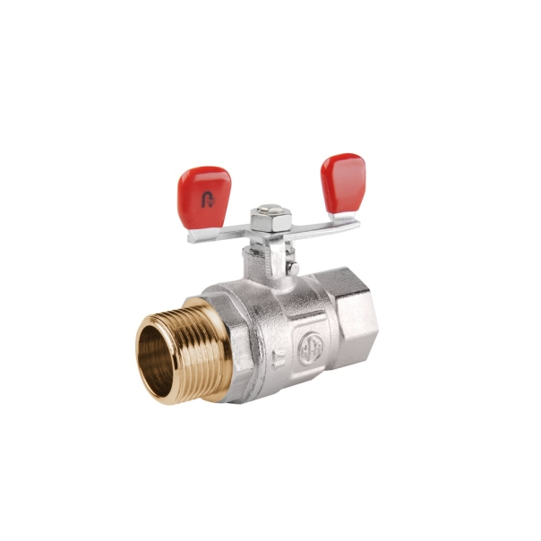 Zawór kulowy z motylkiem nakrętno-wkrętny, pełnoprzelotowy 1