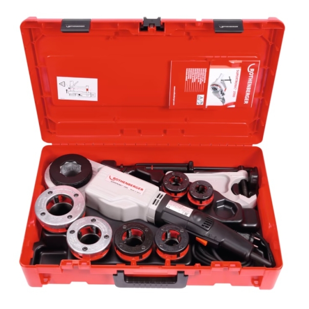 Gwintownica elektryczna SUPERTRONIC 2000, zakres do 2" w komplecie głowice od 1/2" do 2", imadło, walizka
