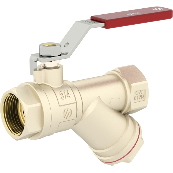 Zawór kulowy Sena z filtrem 3/4" rączka inox