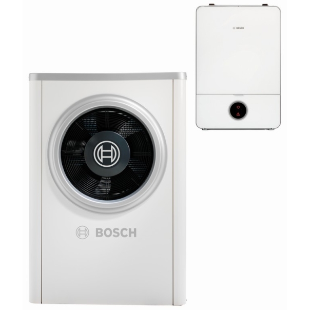 Pakiet pompa ciepła monoblok Bosch Compress CS7000i AW 9 ORE-S 8,9 kW, jednostka zewnętrzna + jednostka wewnętrzna wisząca + grzałka
