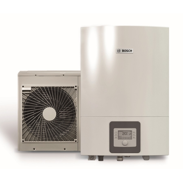 Pakiet pompa ciepła split Bosch Compress 3000 AWS 13 E 14,2 kW, jednostka zewnętrzna + jednostka wewnętrzna wisząca + grzałka