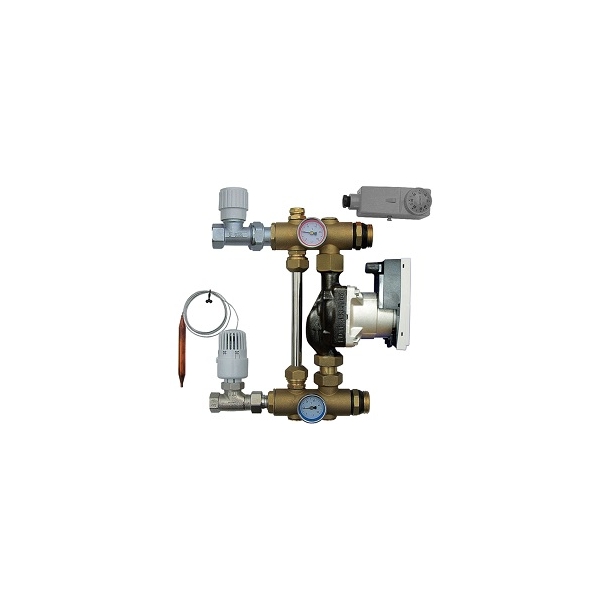 Zestaw mieszająco- pompowy do rozdzielacza podłogowego, na powierzchnię 120 m2, z pompą elektroniczną WILO