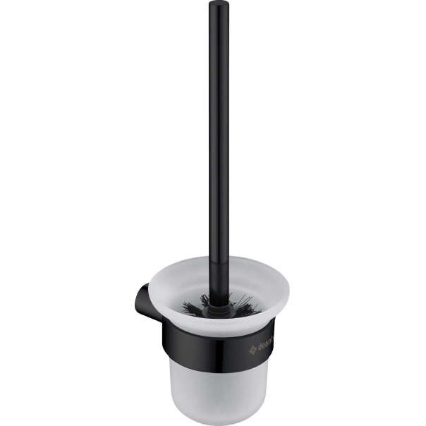 ROUND Szczotka wisząca WC z pojemnikiem, czarna