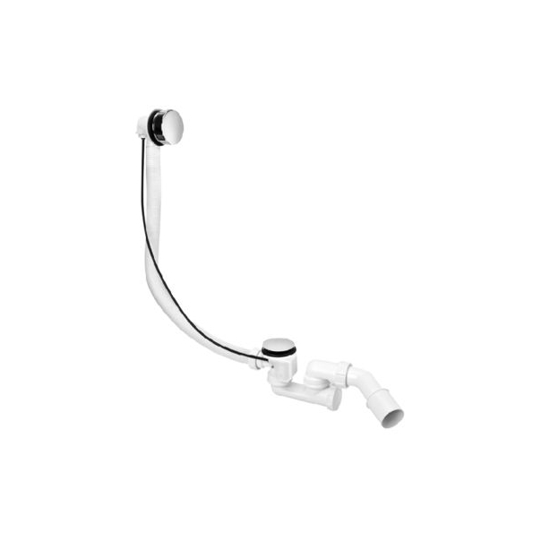 Syfon do wanny, nadstropowy, z korkiem automatycznym chromowanym (długa linka 100 cm)