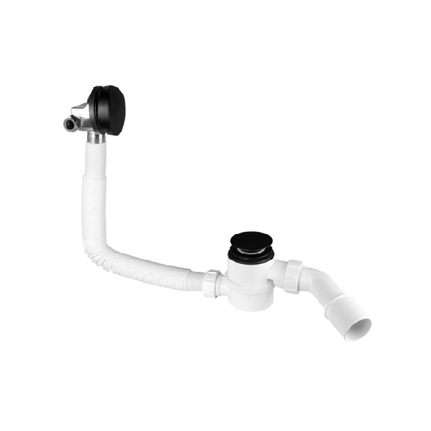 Syfon do wanny, nadstropowy, z napełnianiem wanny wodą, z korkiem 