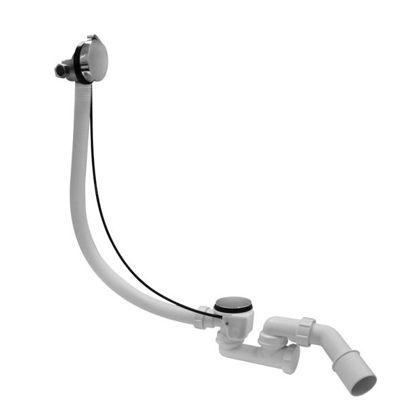 Syfon do wanny, nadstropowy, z napełnianiem wanny wodą, z korkiem automatycznym chromowanym 