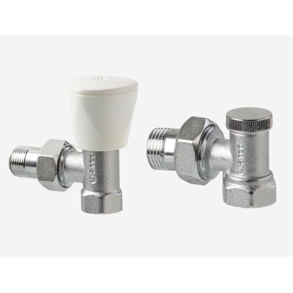 Zestaw zaworów grzejnikowych kątowy 1/2