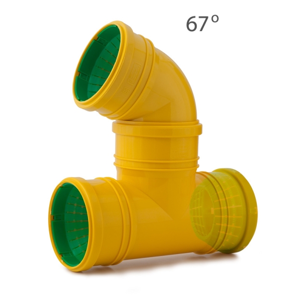 Trójnik drenarski uniwersalny kątowy 67° 72-100 mm