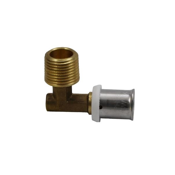 Kolano zaprasowywane z gwintem zewnętrznym 16 x 1/2"   HERZ