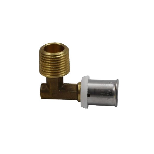 Kolano zaprasowywane z gwintem zewnętrznym 20 x 3/4