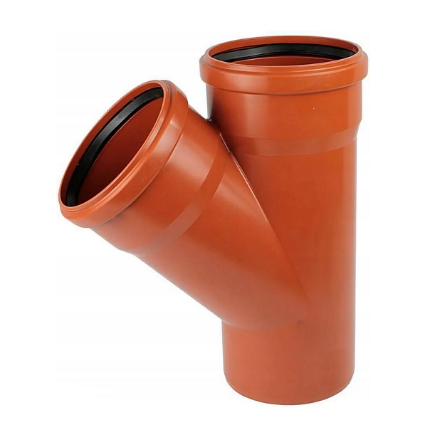 Trójnik kanalizacyjny zewnętrzny PVC 110 / 110 / 45°