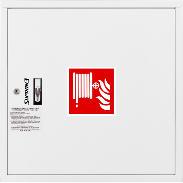 Hydrant DN52 zawieszany ze zwijadłem, wąż płasko składany 20m, zamek patent - BIAŁY