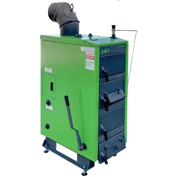Kocioł zasypowy SAS VARMO 10 kW klasa 5 ECO Design, czopuch do góry
