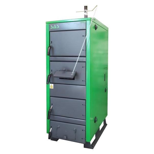 Kocioł zasypowy SAS VARMO PLUS zgazowujący drewno 20 kW klasa 5 ECO Design, czopuch do tyłu