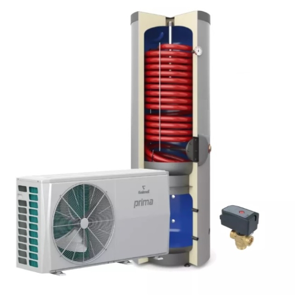 Pakiet pompa ciepła monoblok Galmet PRIMA 12 GT + zbiornik COMPLETE 250/135 + zawór trójdrogowy + grzałka 6/4