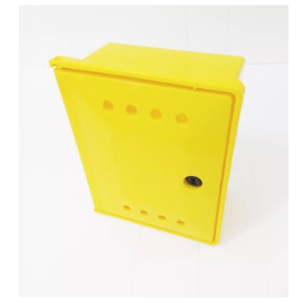 Skrzynka gazowa plastikowa 40/40/20 cm z plecami - żółta