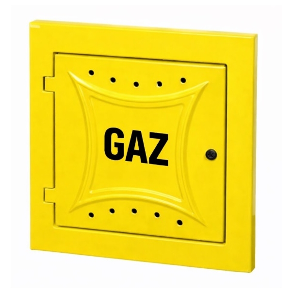Skrzynka gazowa plastikowa 60/60/10 - DRZWICZKI (RAMKA) - żółta